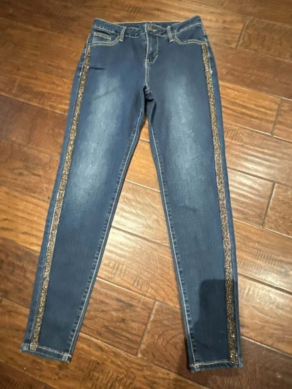 Anne Fontaine‎ Denim Skinny Jeans with Beaded Side Stripe Size 40